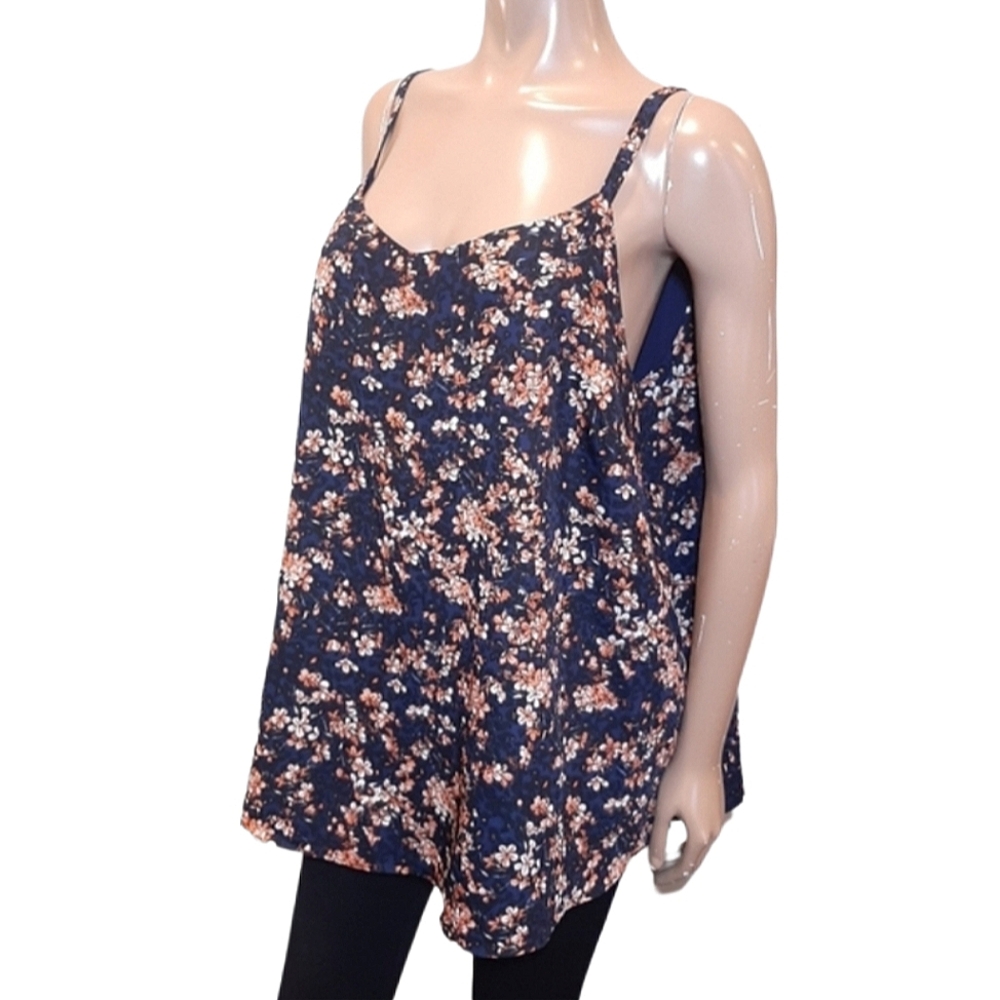 Penningtons Floral Cami Tank Top Sleeveless Blouse Womens Plus Size 2X